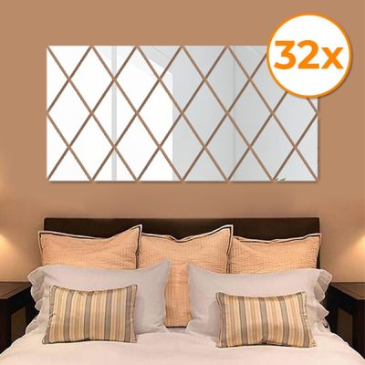 Zrkadlové samolepky na stenu (32 kusov) | WALLGEM