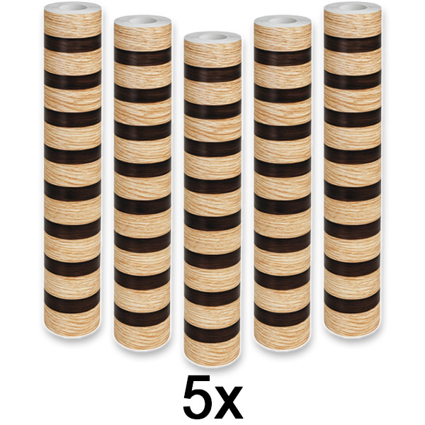 5x Elegantná nástenná nálepka s dreveným efektom | LINEWALL